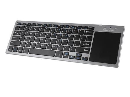 Bezdrátová klávesnice KM-100 s touchpadem, pro PC i multimediální centra,dobíjecí