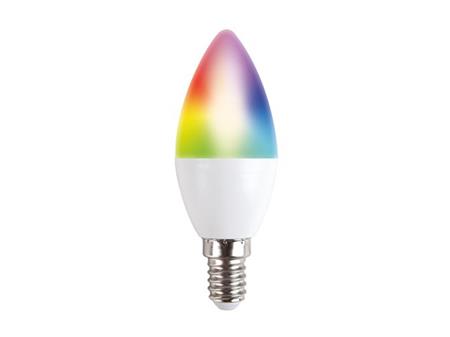 Chytrá LED Smart žárovka Solight WZ431 svíčka, 5W, E14, 400lm, RGB, WiFi