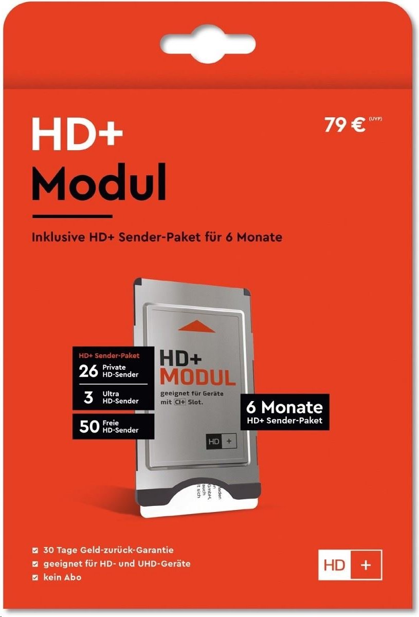 Karta s modulem HD+, předplatné německých programů na 6 měsíců
