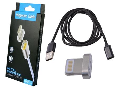 Magnetický Lightning nabíjecí a datový kabel NixCOM pro iOS, 1m, černý