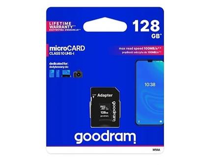 Paměťová karta GOODRAM micro SD 128 GB s adaptérem, UHS-I