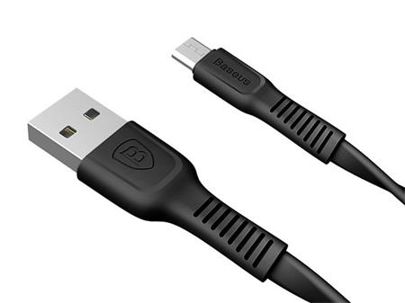 Propojovací USB kabel Baseus USB 2.0 na micro USB, plochý, 25 cm