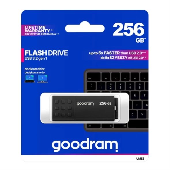 USB flash disk GOODRAM UME3 256 GB, USB 3.2 gen1