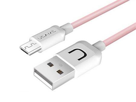 USB kabel USAMS pro Android, Micro USB, 100cm, růžový
