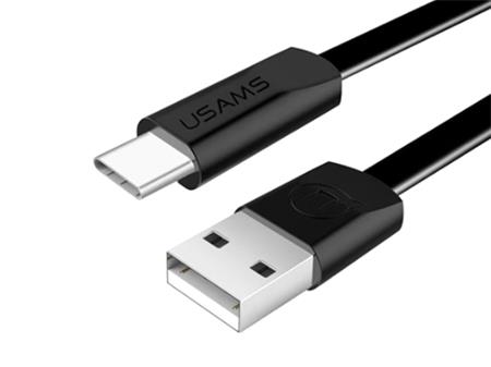 USB kabel USAMS pro Android, USB-C, 120cm, plochý, černý