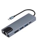 Adaptér OmkoTech 5v1, HDMI, USB 3.0, USB 2.0, USB-C, ethernet