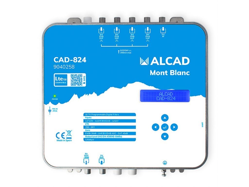 Alcad CAD-824 digitální programovatelný zesilovač s konverzí, LTE700