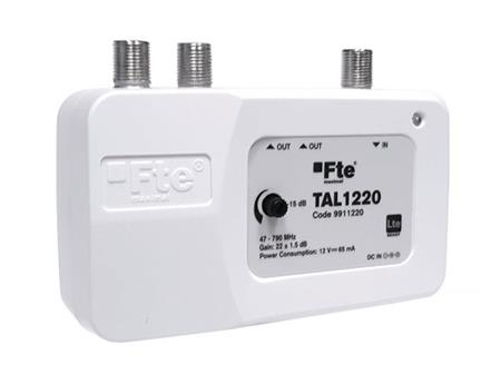Anténní domovní zesilovač Fte TAL1220, 2 výstupy, zisk 22dB, LTE 5G filtr