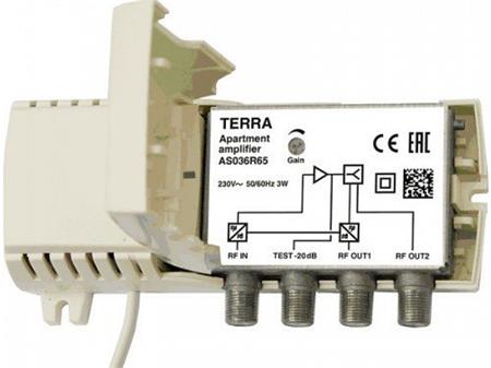 Anténní zesilovač TERRA AS036 R65, 23dB, 2x výstup, zpětný kanál