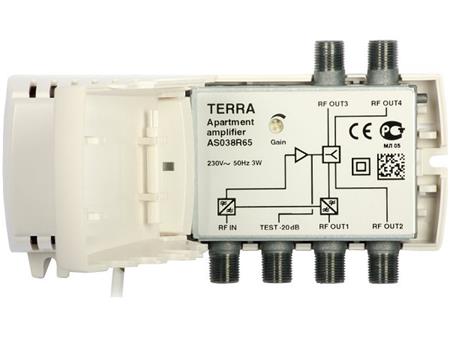 Anténní zesilovač TERRA AS038 R65, 16dB, 4x výstup, zpětný kanál