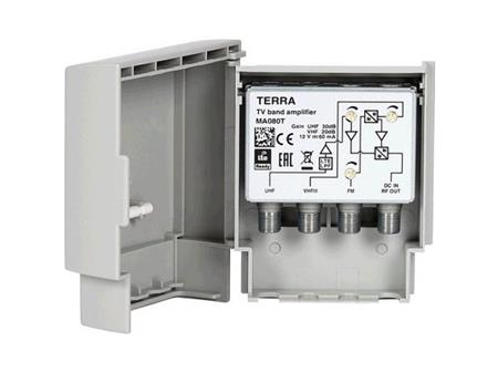 Anténní zesilovač TERRA MA080T, 30dB, 3x vstup, 5G LTE filtr