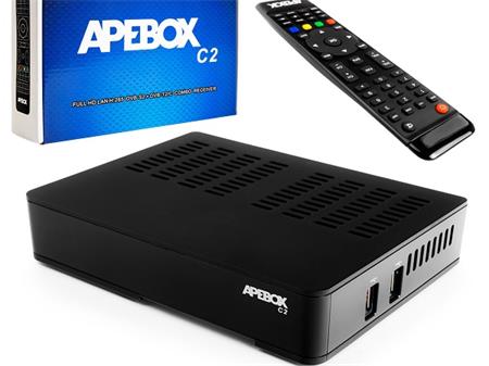 Apebox C2, combo satelitní/terestriální přijímač H.265, uničtečka, Fastscan Skylink