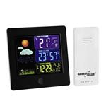 Bezdrátová meteostanice GreenBlue GB521, barevný LCD, externí bezdrátové čidlo, černá