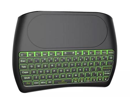 Bezdrátová Wi-Fi klávesnice Omkotech D8, touchpad, podsvícení, černá