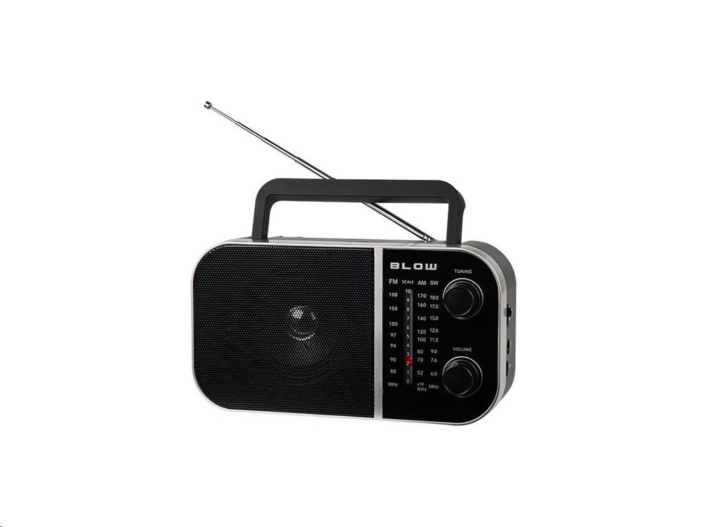 FM/AM přenosné a stolní rádio Blow RA6, černé, síť/baterie, Bluetooth