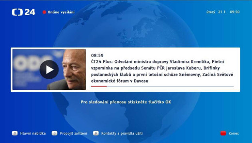 Nova Stanice Ct 24 Plus Na Hbbtv Omko