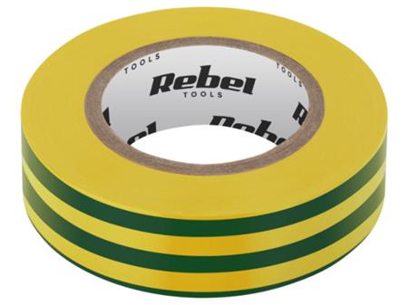 Izolační páska Rebel TOOLS, 0.13 mm x 19 mm x 9.15 m, žluto-zelená