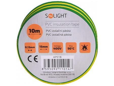 Izolační páska Solight AP01, 15mm x 0,13mm x 10m, žlutozelená