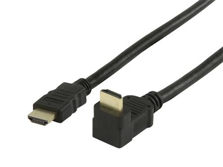 Kabel HDMI Valueline VGVP34200B15, úhlový konektor 90°, 1.5m