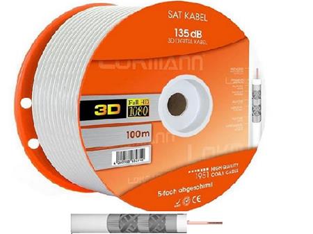 Koaxiální kabel Lokmann Germany CU/AL 7,0mm, LTE+ 5x stíněný 135 dB, PVC