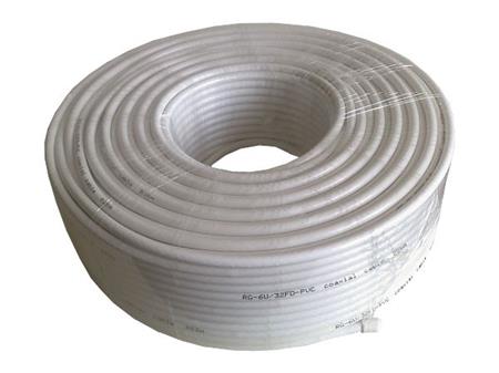 Koaxiální kabel RG6U/48FD, PVC, měřený 6,5mm, bílý