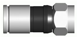 Kompresní F konektor  EX6 PE, 6.8mm