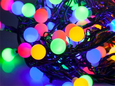 LED řetěz kuličky venkovní 10m, barevné, časovač