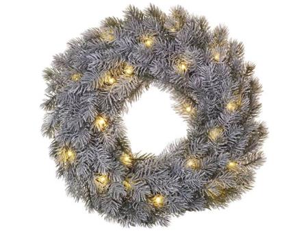 LED světelný adventní věnec EMOS DCTW15, 40cm, zasněžený, 2x AA, vnitřní, teplá