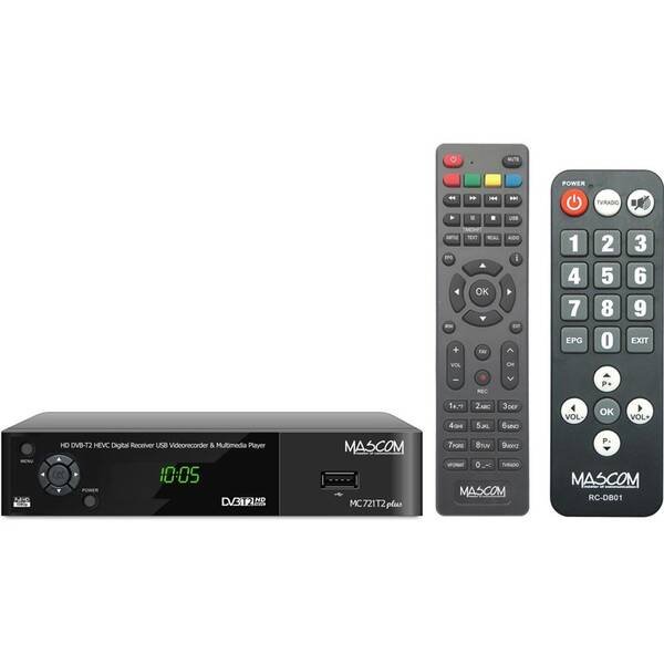 Mascom MC721 T2 HD, DVB-T2, klasický + senior DO