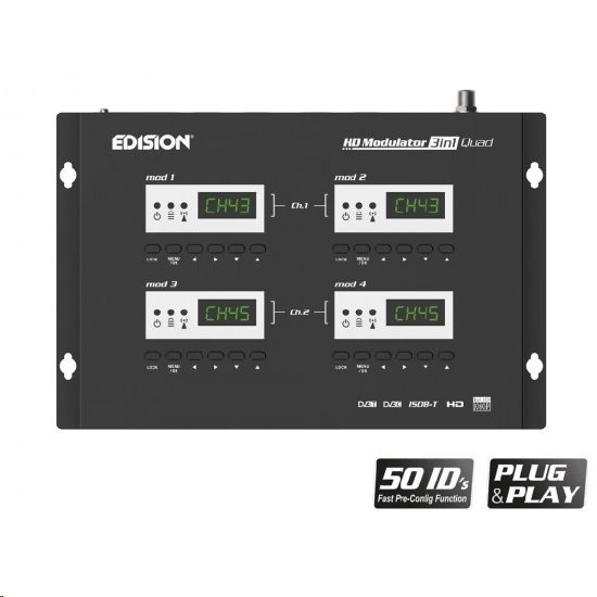 Modulátor 4 x HDMI do 2 x DVB-T/C MPEG4 EDISION QUAD