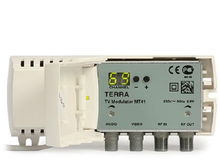 Modulátor Terra MT41 UHF s displejem, AV, analogový