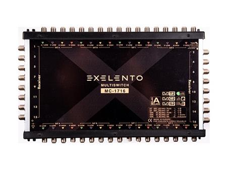 Multipřepínač EXELENTO MK-1316, koncový, 3 družice, 16 výstupů