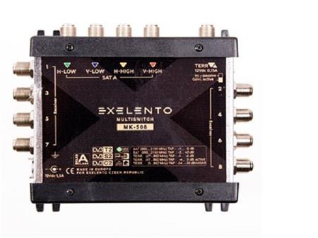 Multipřepínač EXELENTO MK-508, koncový, 1 družice, 8 výstupů
