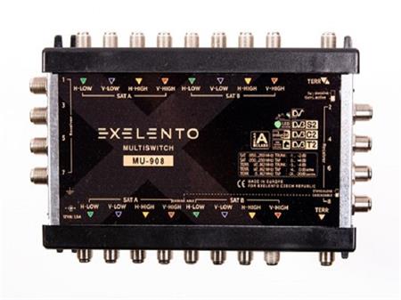 Multipřepínač EXELENTO MU-908, univerzální, 2 družice, 8 výstupů