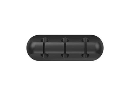Organizér USB kabelů OmkoTech P3 pro 3 kabely, samolepící, 1ks, černá