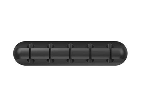 Organizér USB kabelů OmkoTech P5 pro 5 kabelů, samolepící, 1ks, černá