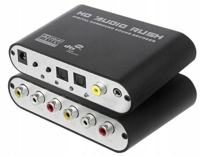 Převodník digitálního audia 5.1 CH SPDIF/koaxiální audio dekodér na RCA