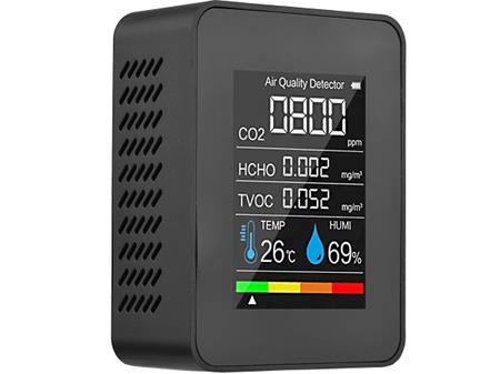 Přístroj pro měření kvality vzduchu OmkoTech 5v1 - CO2, teplota, vlhkost. TVOC a HCHO