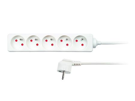 Prodlužovací kabel Solight PP41, 5 zásuvek, 2m, bílý