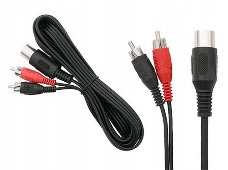 Propojovací audio kabel Omkotech, DIN 5-kolík/ 2xRCA, 1,2m