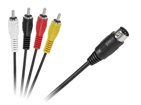 Propojovací audio kabel Omkotech, DIN 5-kolík/ 4xRCA, 1,8m