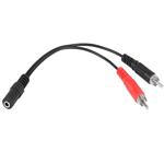 Propojovací audio kabel Omkotech, Jack F 3.5mm/ 2xRCA M, 0,2m