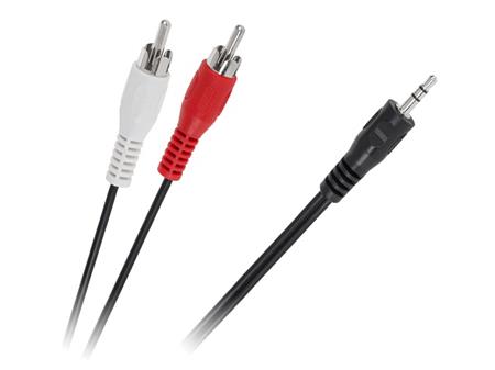 Propojovací audio kabel Omkotech, Jack M 3.5mm/ 2xRCA, 1,5m