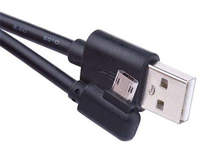 Propojovací USB kabel EMOS SM7005BL, USB 2.0 na micro USB, 1m, 90°