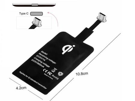 QI podložka pro bezdrátové nabíjení pod kryt telefonu USB-C