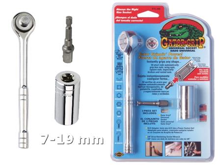 Univerzální klíč Gator Grip ETC-200, 7-19 mm, sada s ráčnou