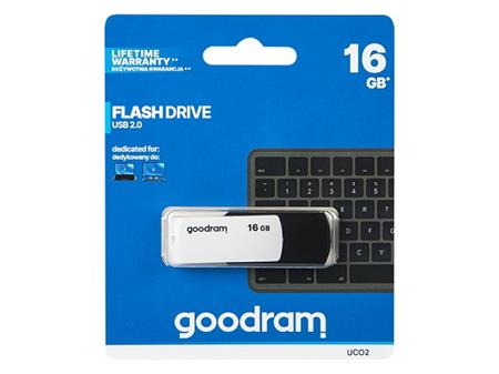 USB flash disk GOODRAM UCO2 16 GB, USB 2.0, modro-bílý