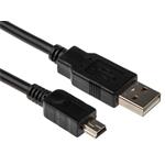 USB kabel datový/nabíjecí, Mini USB, 100cm, černý, bulk