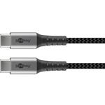 USB kabel Goobay pro Android, USB-C/USB-C, 100cm, 60W, černo-šedý oplet