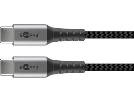 USB kabel Goobay pro Android, USB-C/USB-C, 200cm, 60W, černo-šedý ople
